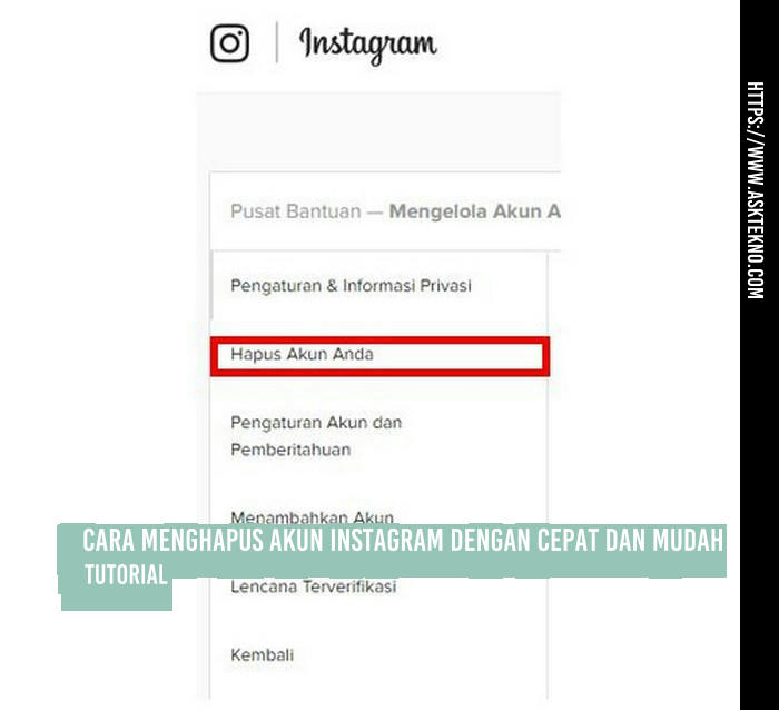 AskTekno | Cara Menghapus Akun Instagram dengan Cepat dan Mudah