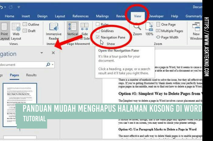 AskTekno | Panduan Mudah Menghapus Halaman Kosong di Word