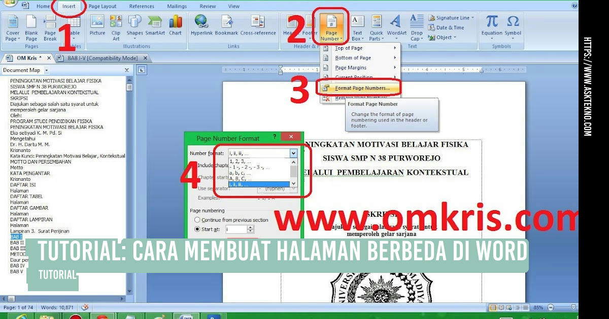 AskTekno | Tutorial: Cara Membuat Halaman Berbeda di Word