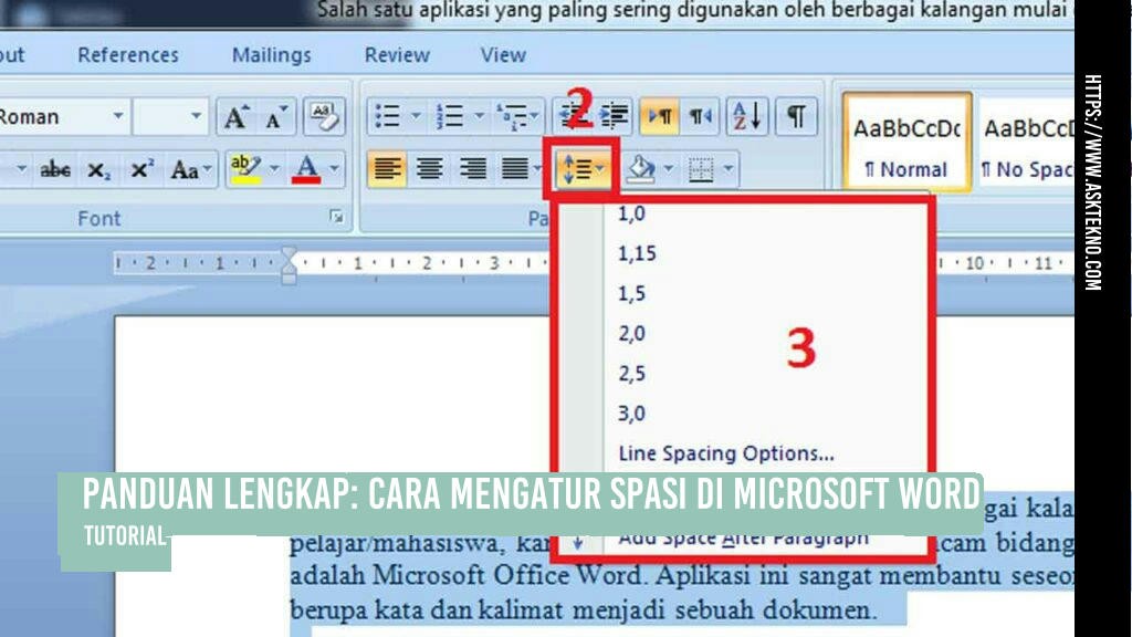 AskTekno | Panduan Lengkap: Cara Mengatur Spasi di Microsoft Word